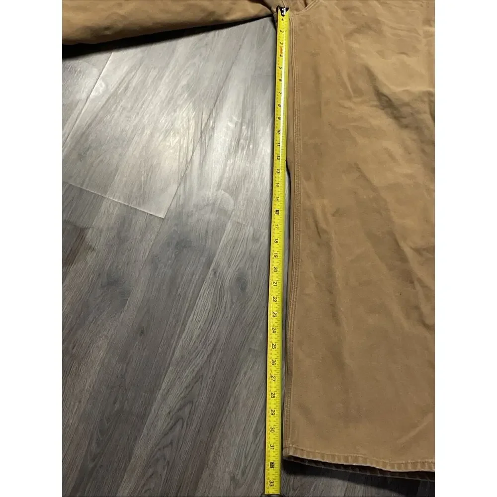 Carhartt Pants Mens 42x32* Tan Canvas Carpenter Loose Hammer Loop Workwear